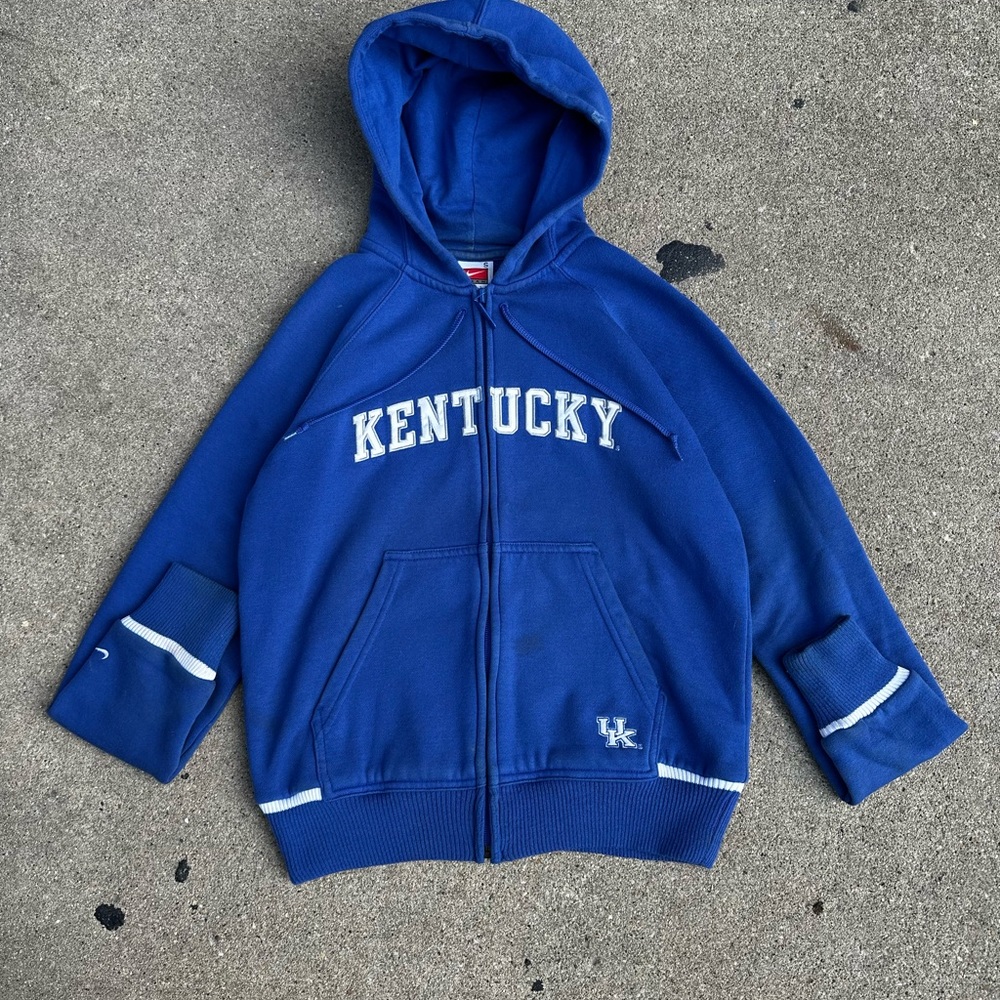 Nike Dri Fit Womens Kentucky Wildcats Blue Full Zip Track Sweater Size Small